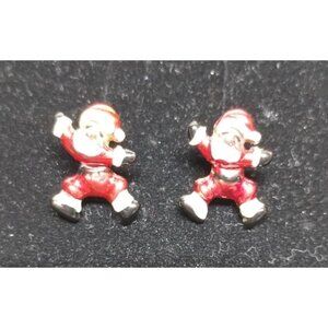Santa Claus Holiday Stud Earrings‎ Vintage Christmas Jewlery